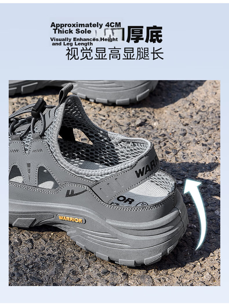 Warrior Men's Stream Hiking Shoes 2026 New Breathable Closed-Toe Sports Sand Beach Clogs 1244 Black Size 41 9