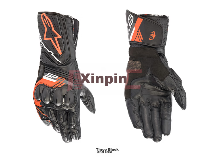 Alpinestars SP-8 V3 A-Star Motorcycle Gloves Racing Road Crash-Resistant Rider Leather Gloves Black White Bright Red XXL 11