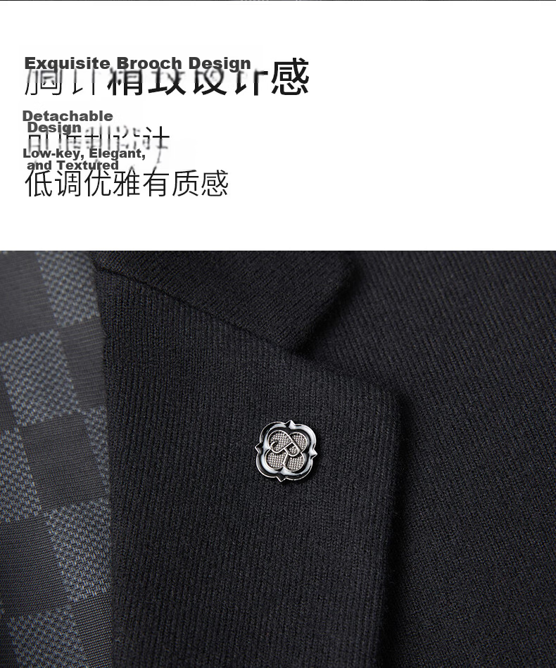 Shanshan Men's Wool-Blend Business Casual Slim Fit Suit Jacket Spring Autumn Winter 7