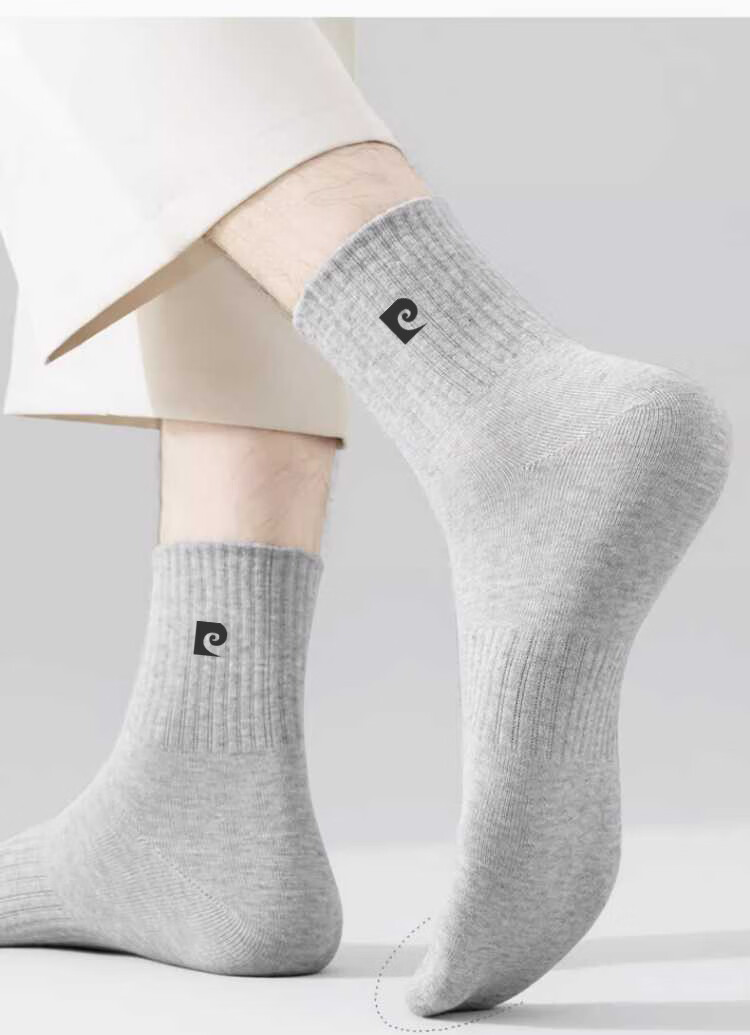 Pierre Cardin Men's 10A Antibacterial Odor-Resistant Disposable Socks Sweat-Absorbing Breathable Business Casual Thin Daily Wear Mid-Calf Socks 17