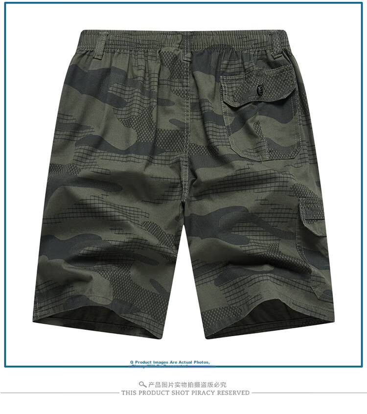 TUCANO Men's Summer Cotton Comfortable Camouflage Cargo Sports Casual Fashion Shorts Black Blue L 20