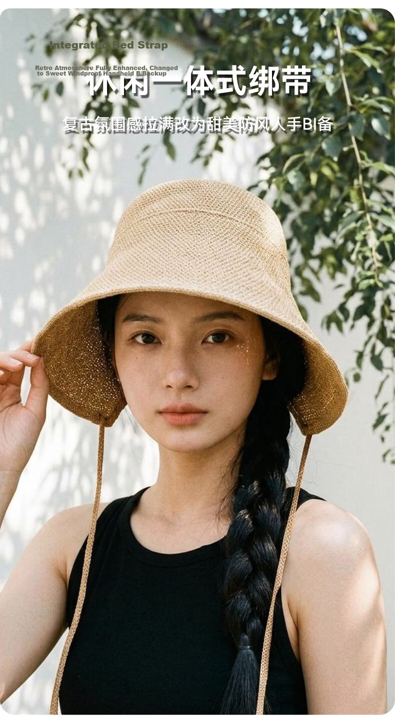 FitonTon Women's Summer Sun Protection Hat Japanese Style Face-Slimming UV Protection Breathable Travel Bucket Hat Face Shield Anti-Sunburn 5