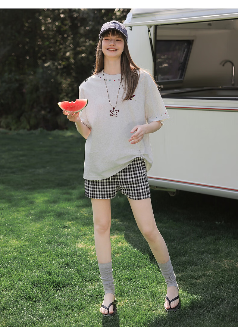 TonLion 2026 Summer New Women's Short Sleeve T-Shirt Unique Stylish Loose Fit Petite Korean Chic Early Spring Top 8