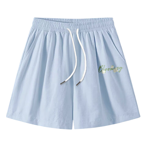 Jeanswest Women's Shorts for Outdoor Wear, Summer New Fashion Versatile Cool Milk Puff Pants, Short High-Waist Slimming A-Line Shorts