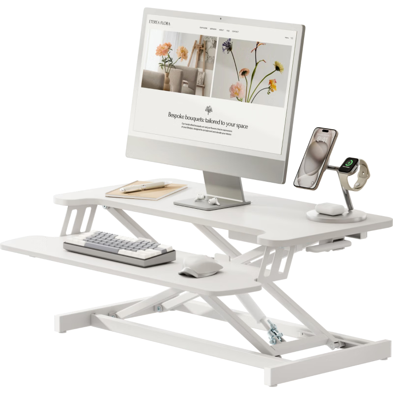 Brateck North Arc Height Adjustable Desk, Standing Office Work Standing Desk, Standing Computer Height Adjustable Stand D430