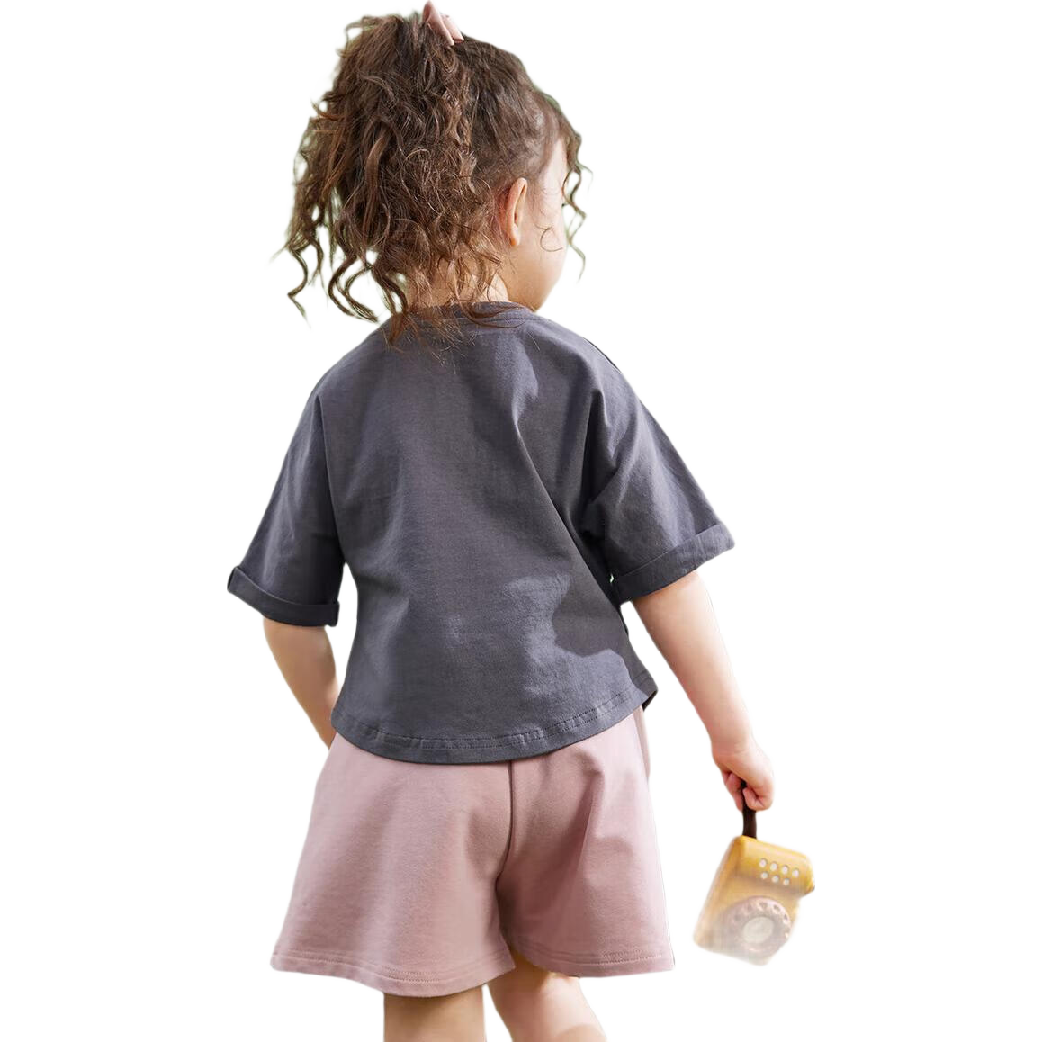 ASK JUNIOR Children's Running Sportswear Set, Girls' Summer Outfit with Printed Design, Toddler Baby Two-Piece Set Including Short-Sleeve Top And Shorts