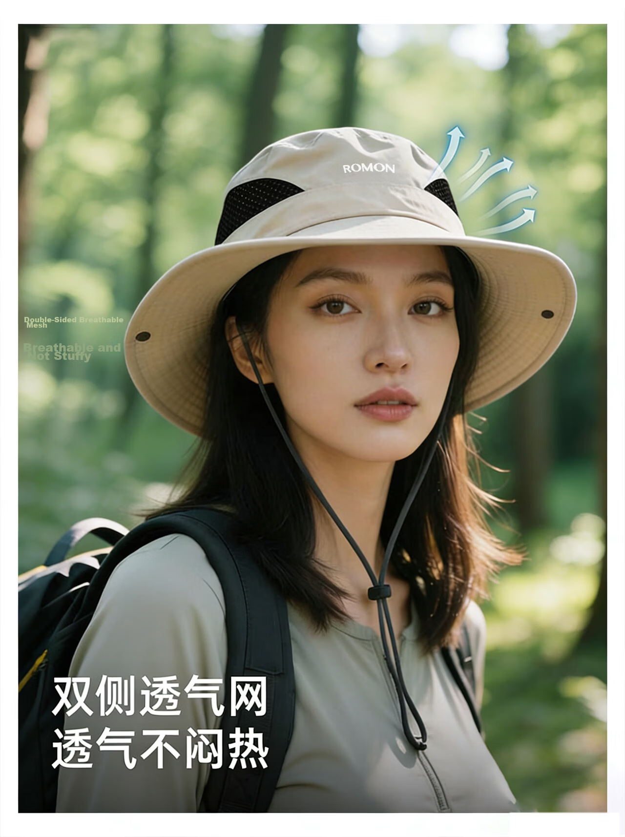 Romon Men's Fisherman Hat Sun Protection Quick-Dry Breathable Sunshade Outdoor Travel Mountaineering Fishing UV Protection Sun Hat for Women 3