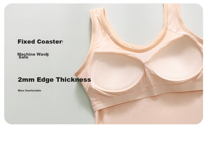 Seamless U-Neck Tank Top for Women Summer No-Bra Slim Fit Skin-Friendly Solid Color Sleeveless T-Shirt 8