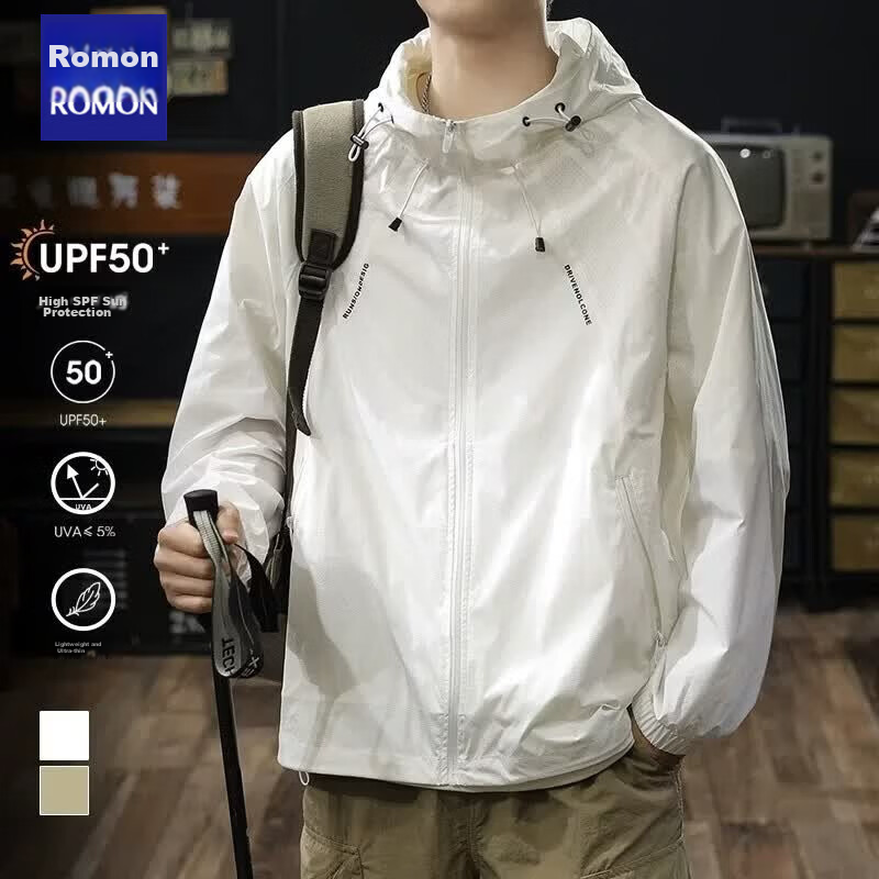 ROMON Outdoor Cooling Breathable Sunscreen Jacket Men 2026 New Summer UV Protection Thin Coat Trendy