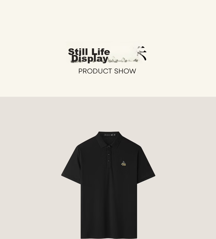 HLA Hailan Home Men's Short Sleeve Polo Shirt 26 Year of the Horse New Year Series Cool and Breathable Summer Short Sleeve 15