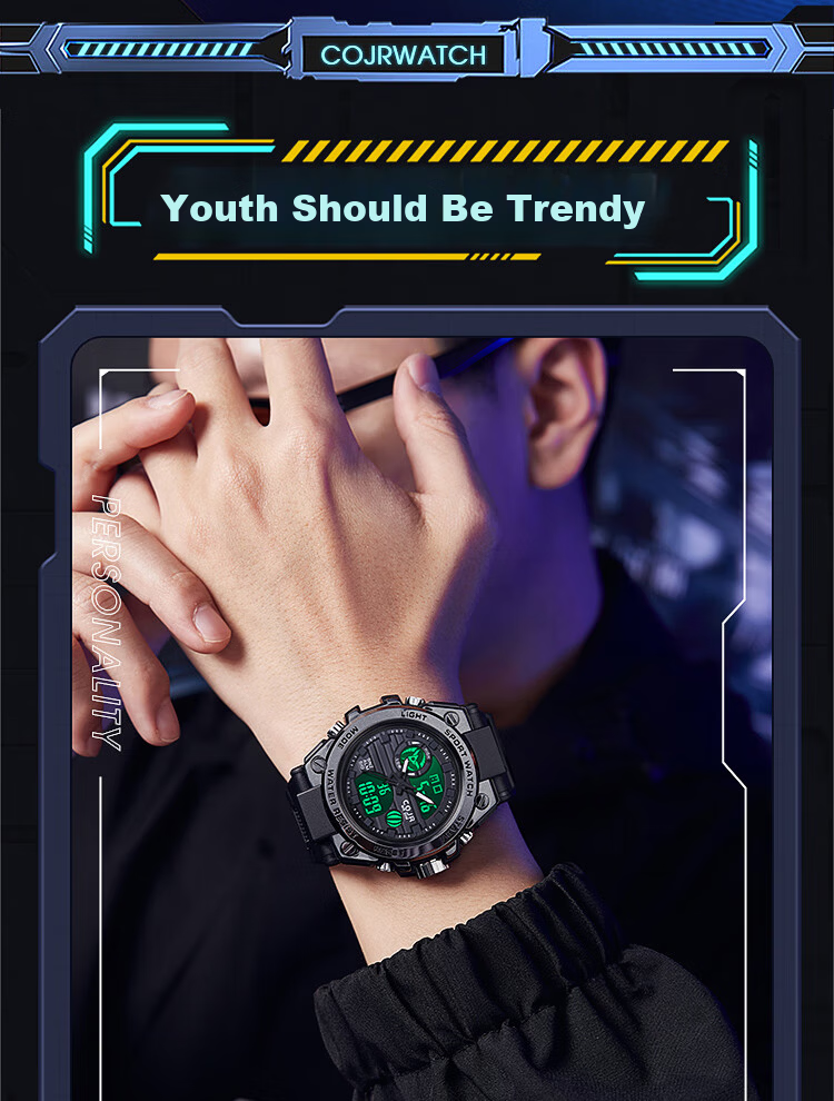 COJR Electronic Timing Watch Alarm Clock Youth Boys Middle and High School Mechanical Sports Waterproof 2