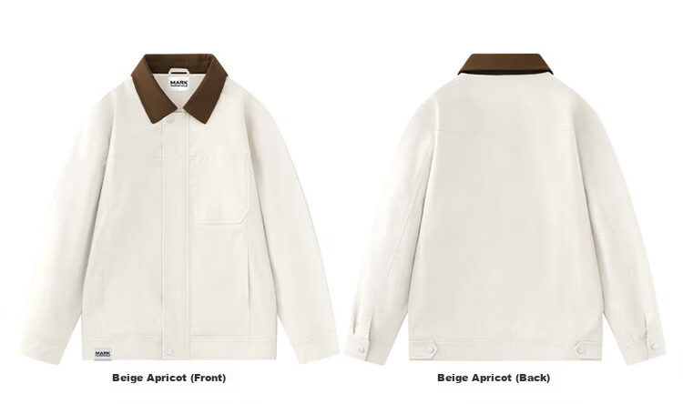 MARK FAIRWHALE Men's Jacket Spring Autumn American Workwear Casual Coat Trendy Men's Clothing Beige L 12
