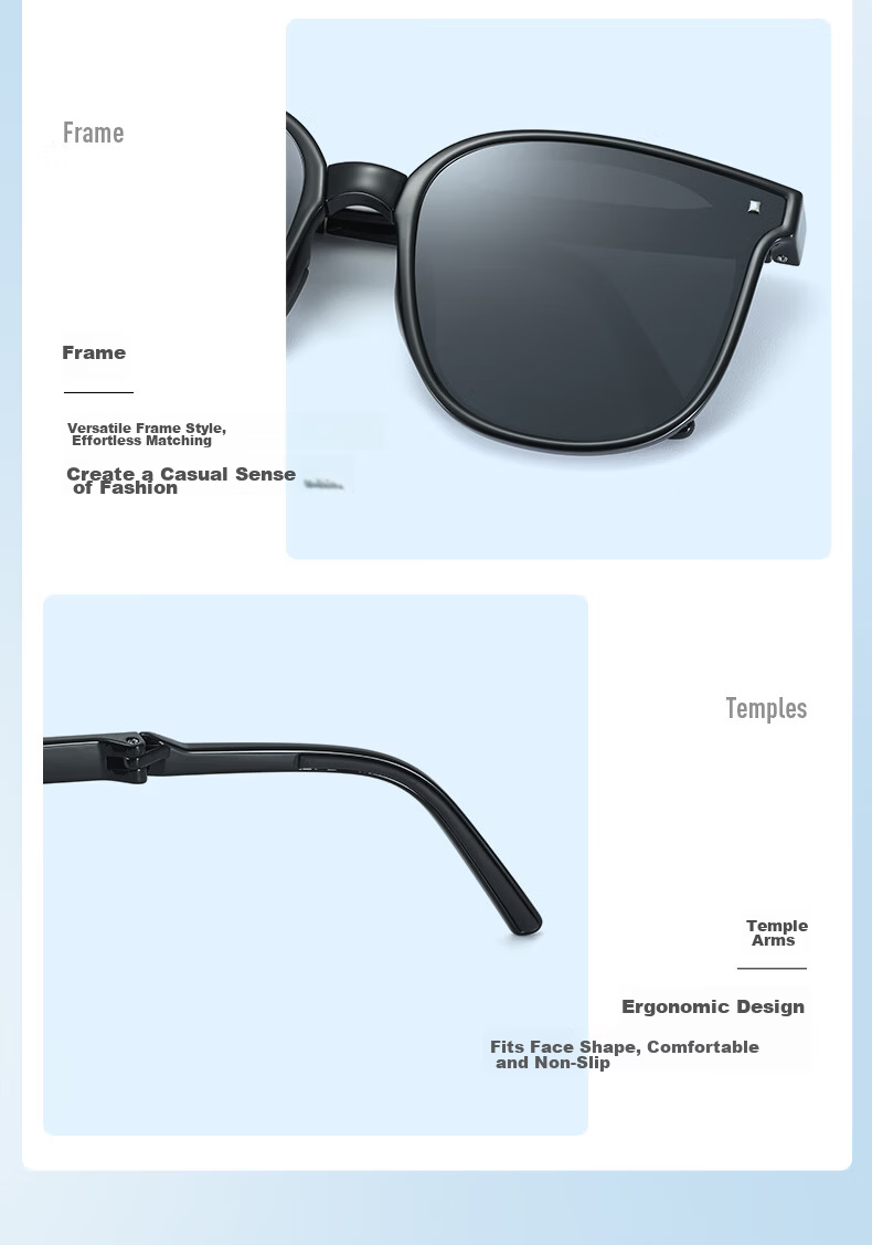 CAXMAN Foldable GM Sunglasses Unisex Nylon HD UV Protection Lightweight Fashion Eyewear 13