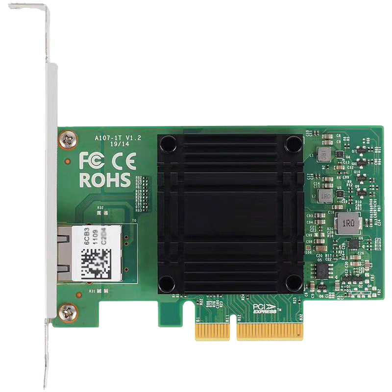 PERCKO 10 Gigabit Ethernet Card, PCI-E X4 Single Port Server Network Card, AQC107 Chip Network Adapter, Compatible with X540-X550