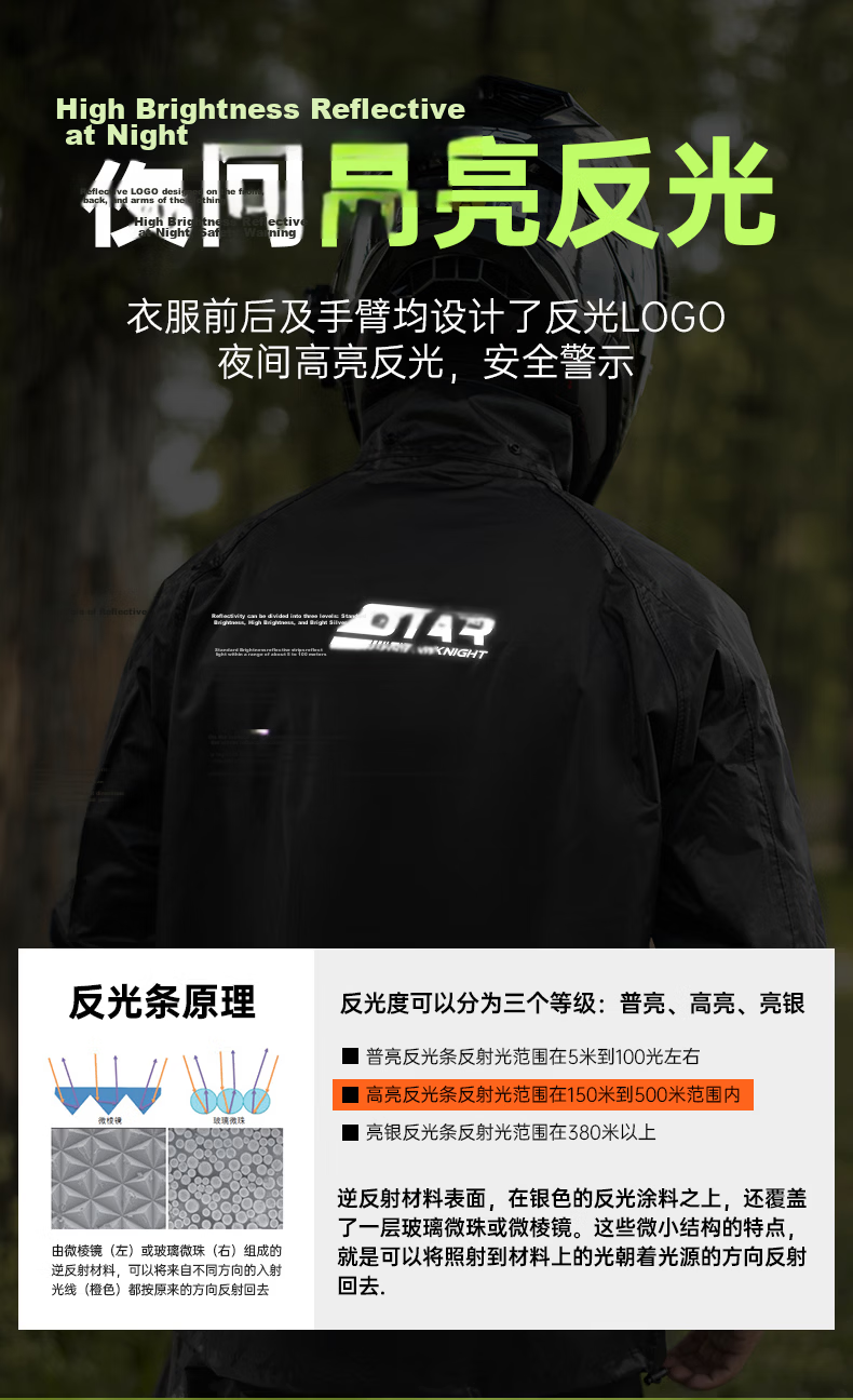 STAR FIELD KNIGHT Motorcycle Riding Raincoat and Rain Pants Full-Body Heavy Rain Split Suit Electric Vehicle Commuting Delivery Green XL Size 9