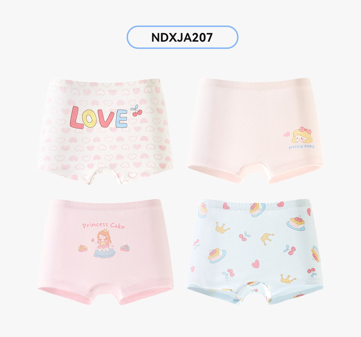 Niduoxiong Girls' Underwear, Children's Pure Cotton Boxer Briefs, Baby Girl Shorts, Mid to Big Kids' Panties, Comfortable for Girls' Private Parts 38