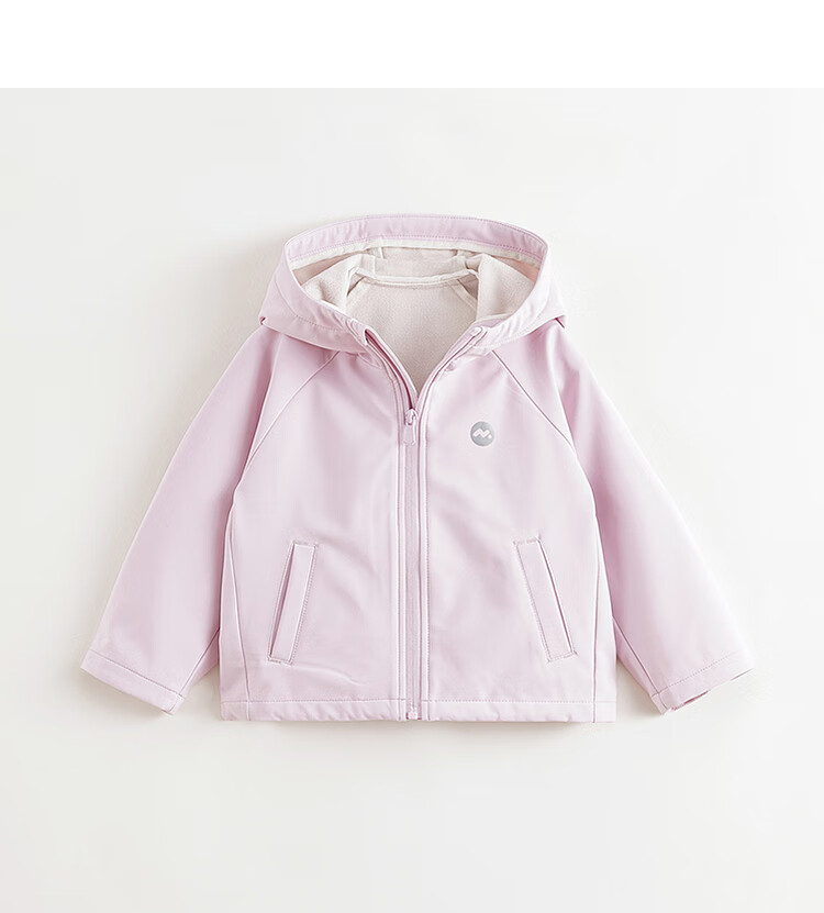 MARC&JANIE Unisex Kids Three-Proof Hooded Softshell Jacket Fleece-Lined New Year Red Windbreaker Autumn Coat 241139 2
