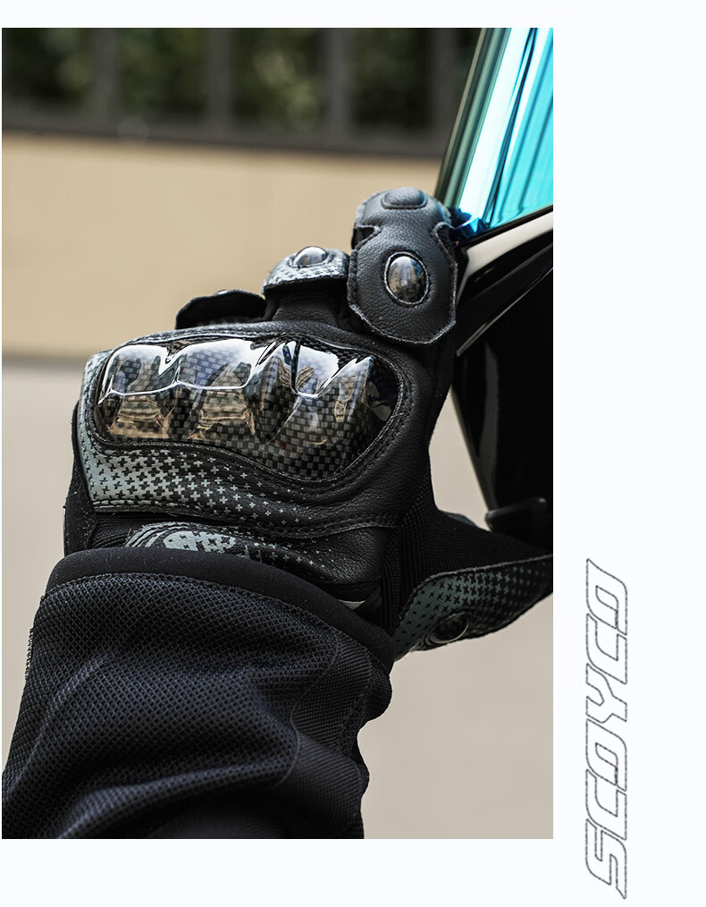 SCOYCO MC230 Motorcycle Gloves, Full-Finger Carbon Fiber Motorcycle Gloves, Anti-Fall, Wear-Resistant, Breathable, Suitable for Riding All Seasons, for Men And Wome 22