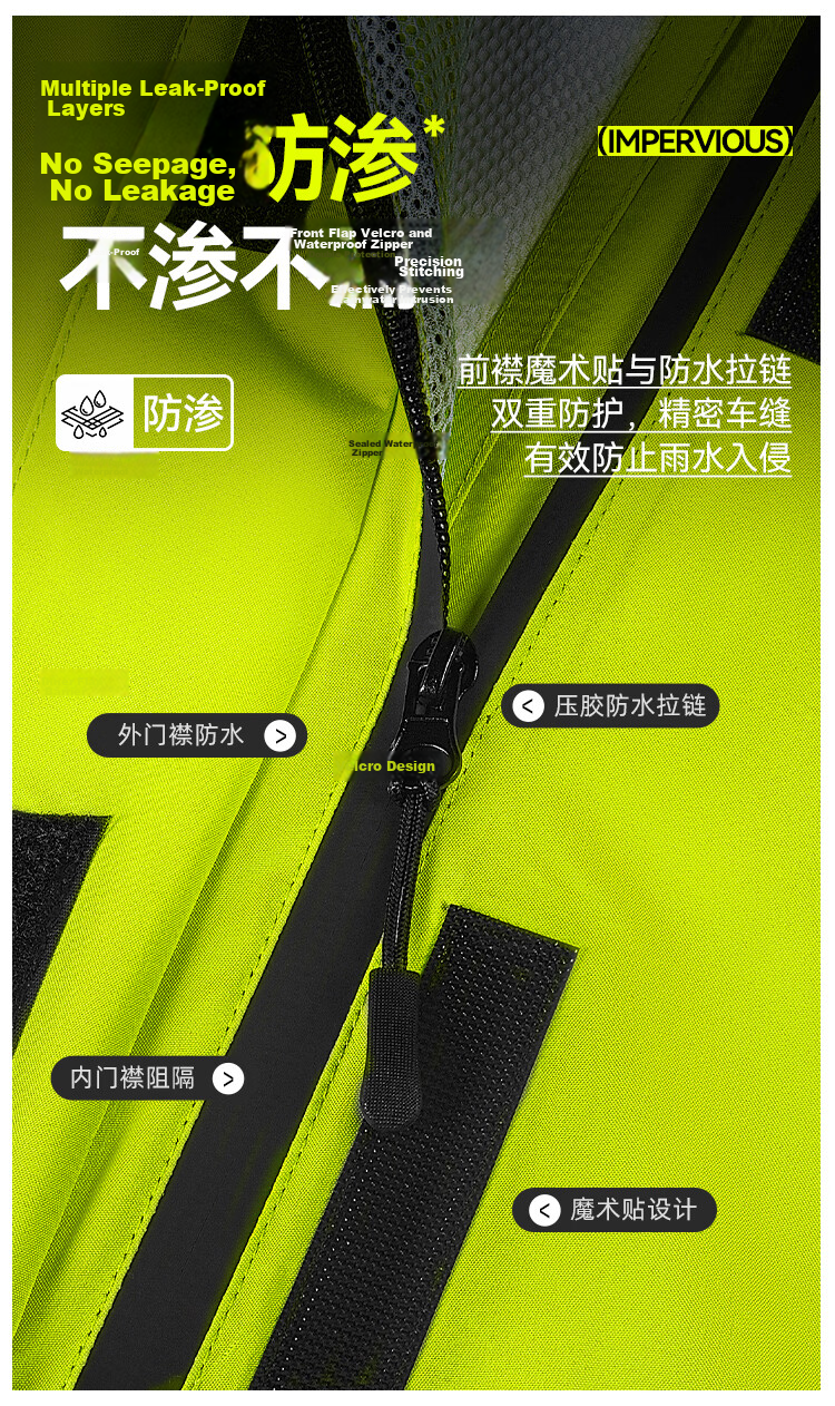 TKNE Electric Motorcycle Raincoat Delivery Rider Two-Piece Waterproof Rain Poncho Motorbike Anti-Rain Suit Green S 13