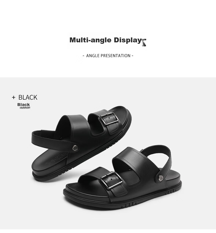 Goldlion Summer New Men's Casual Beach Shoes, Two-Way Wear Trendy Outdoor Sandals G542620032CCF, Brown, Size 38 10