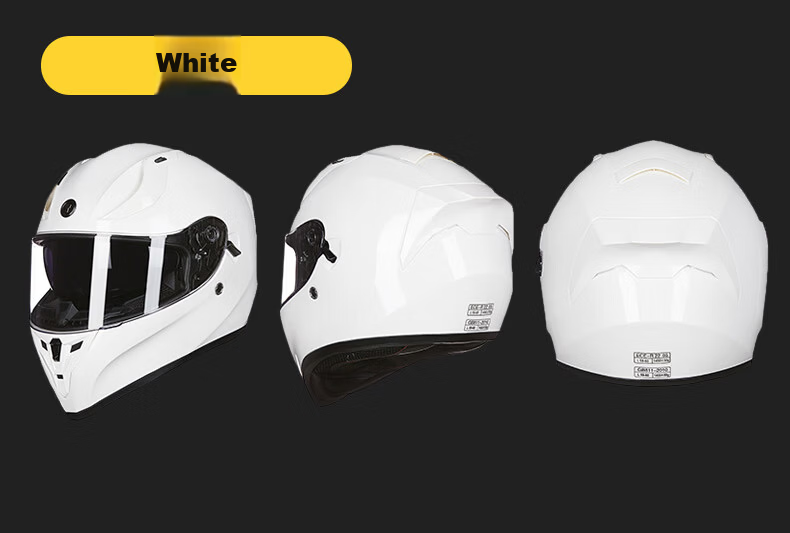 TORC Motorcycle Helmet Four Seasons Full Face Dual Lens Motorbike Large Spoiler 3C Certified Unisex T128 White 17