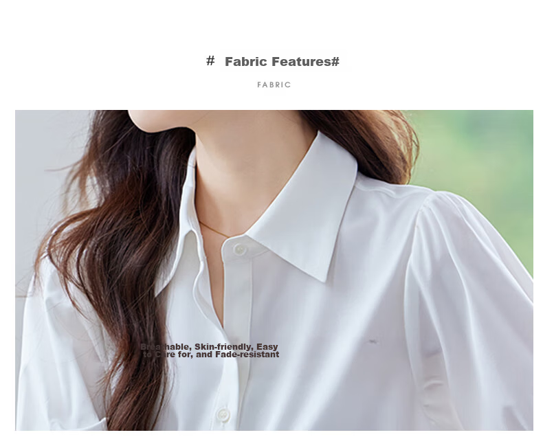 Jeanswest Women's Summer Shirt Short Sleeve Elegant Commuter Design Formal Versatile White 2XL 2