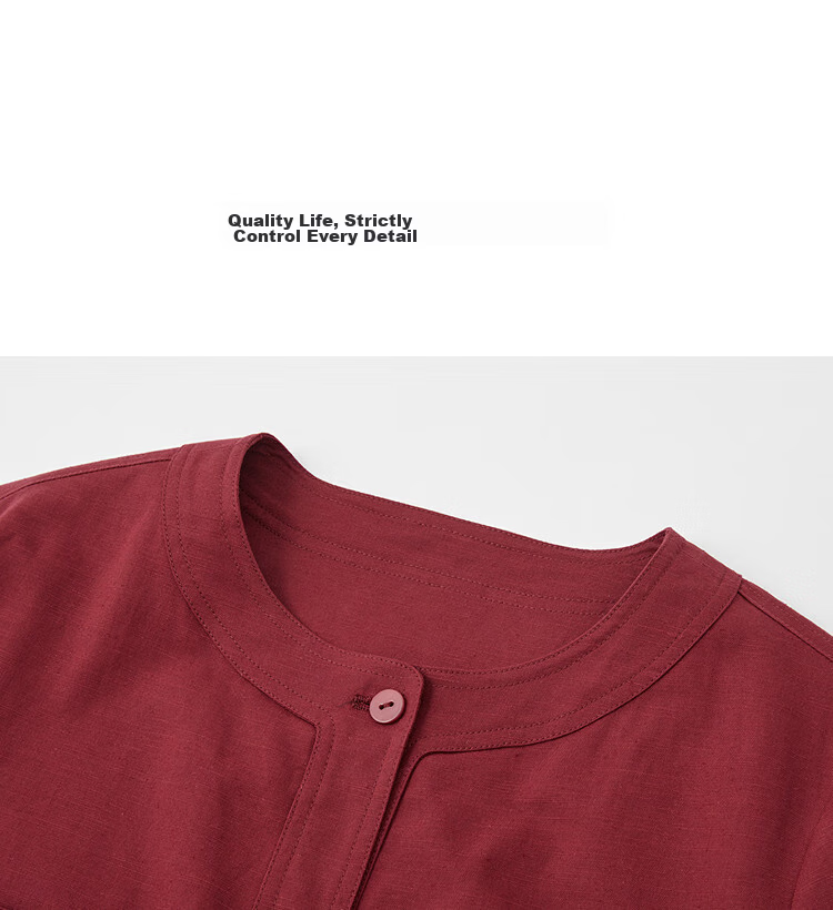 Demana [with Flax Cloud Oxygen Cotton] Summer Vintage Commuter Round Neck Short Sleeve Petite Slim Cropped Women's Jacket 12