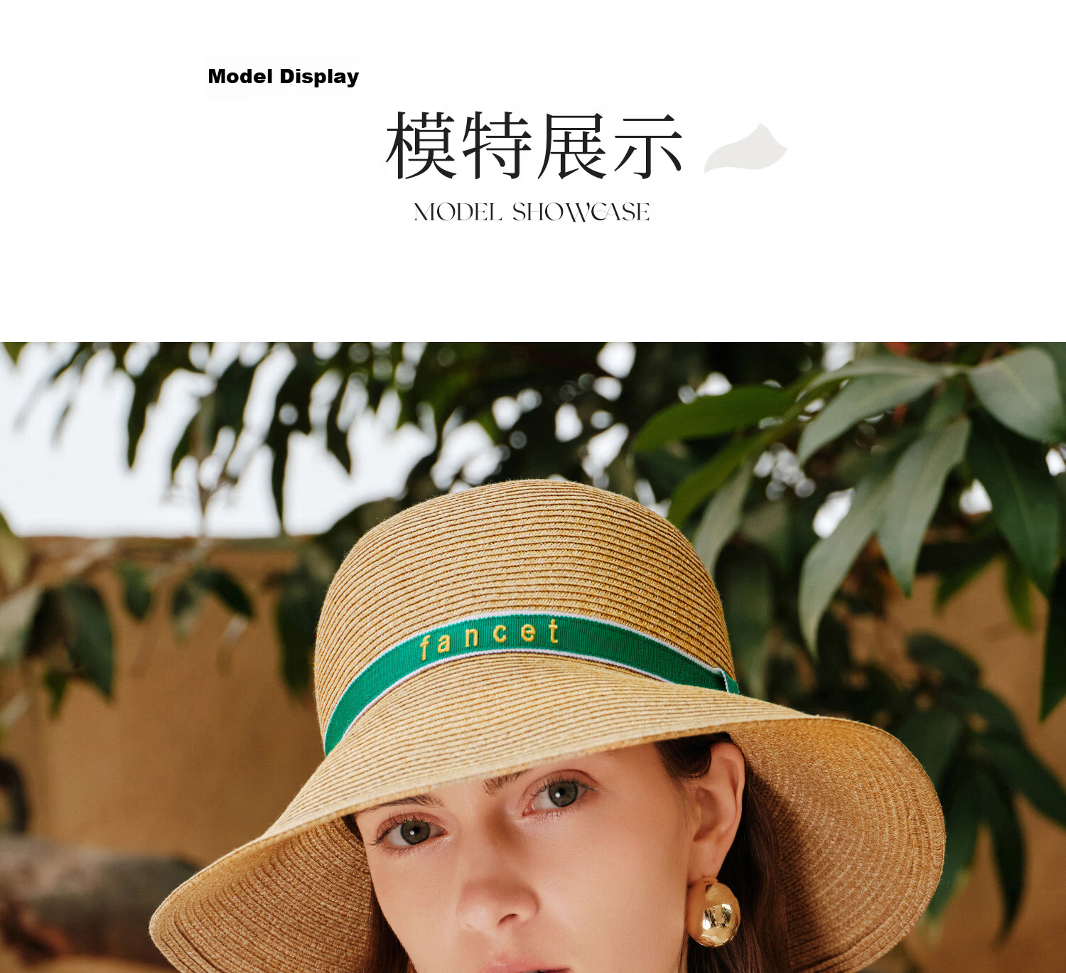 FANCET Women's Summer Straw Hat French Elegant Fisherman Hat Wide Brim UV Protection Beach Vacation Sun Hat 19