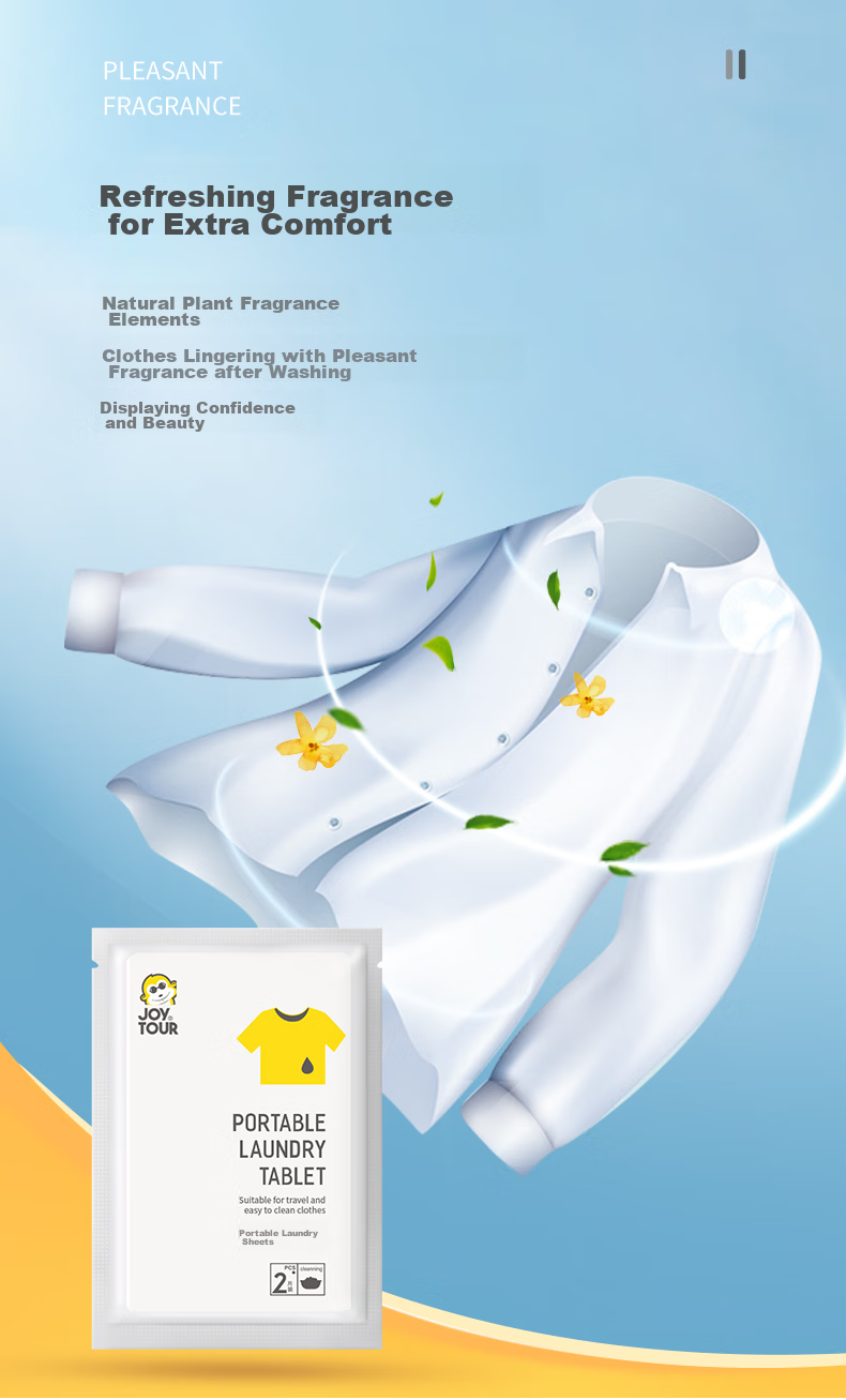 JOYTOUR Travel Laundry Sheets Bubble Paper Portable Laundry Liquid Sheets for Stain Removal And Fragrance, 20 Sheets Per Pack 5