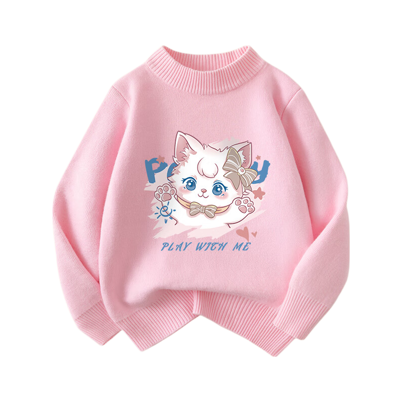 Baleno Girls Fleece Lined Sweater Winter Stylish Half Turtleneck Knitwear Kids Warm Base Layer Top