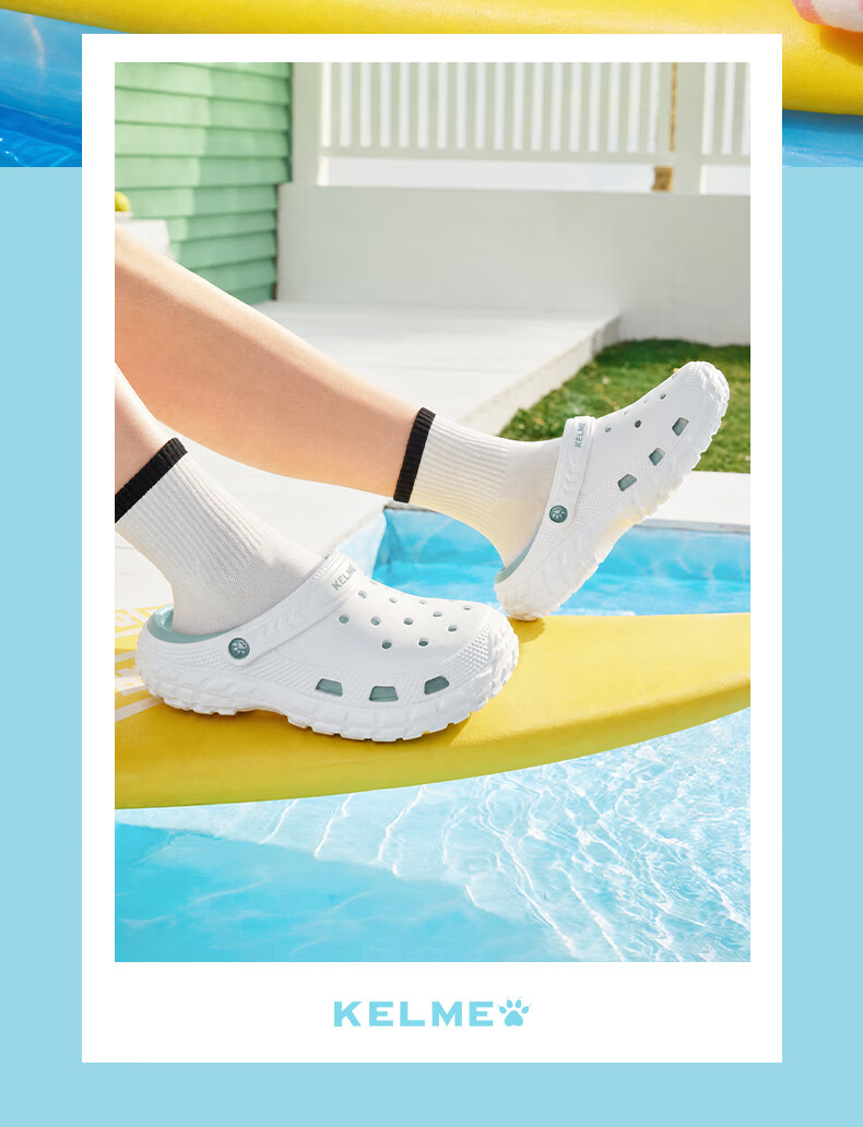 KELME Men's Summer New Dual-Wear Durable Hole Slippers Versatile Closed-Toe Slippers for Women 15