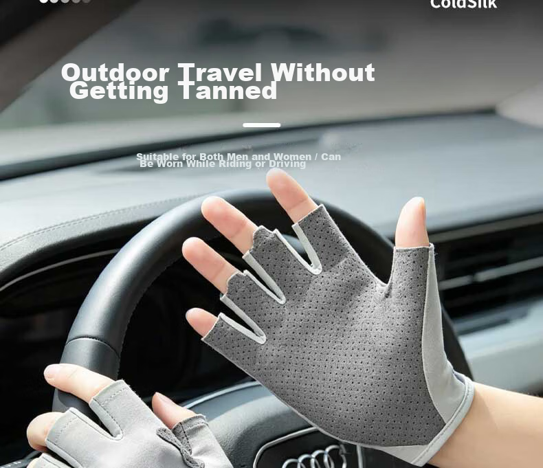 RED DRAGONFLY Women's Half-Finger Gloves Summer Sun Protection Lightweight Breathable Cycling Sports Men's Non-Slip Driving Outdoor Gloves 8