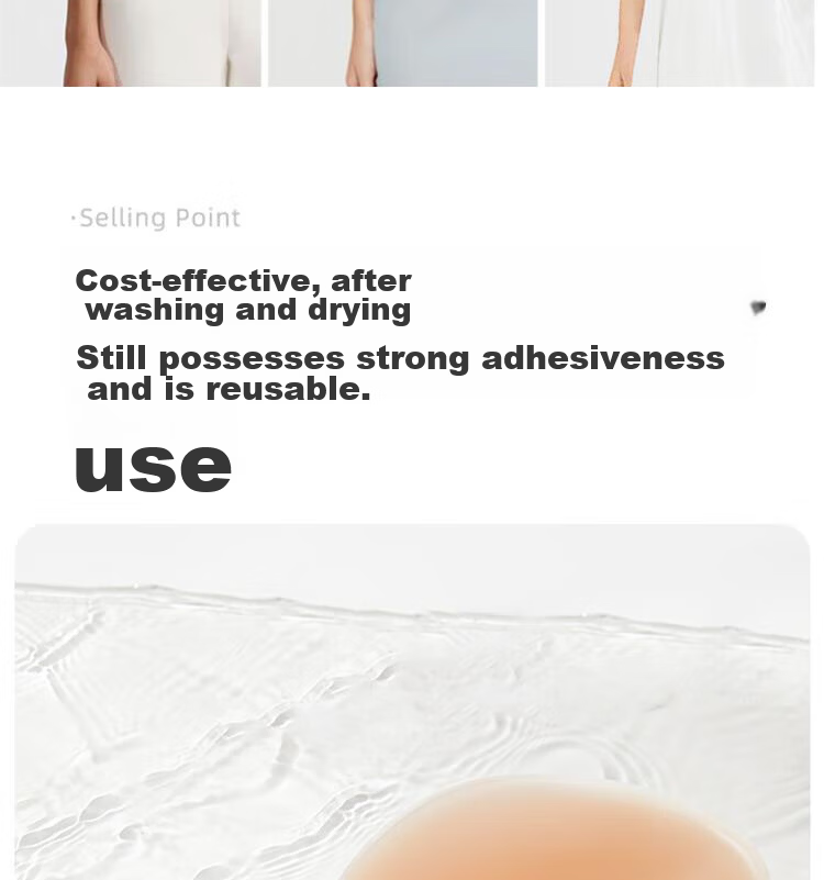 Yiershuang Strapless Adhesive Bra for Women, Invisible Seamless Push-Up Bra for Wedding Dress, Anti-Exposure, No Shoulder Strap, Gathered Cup 13
