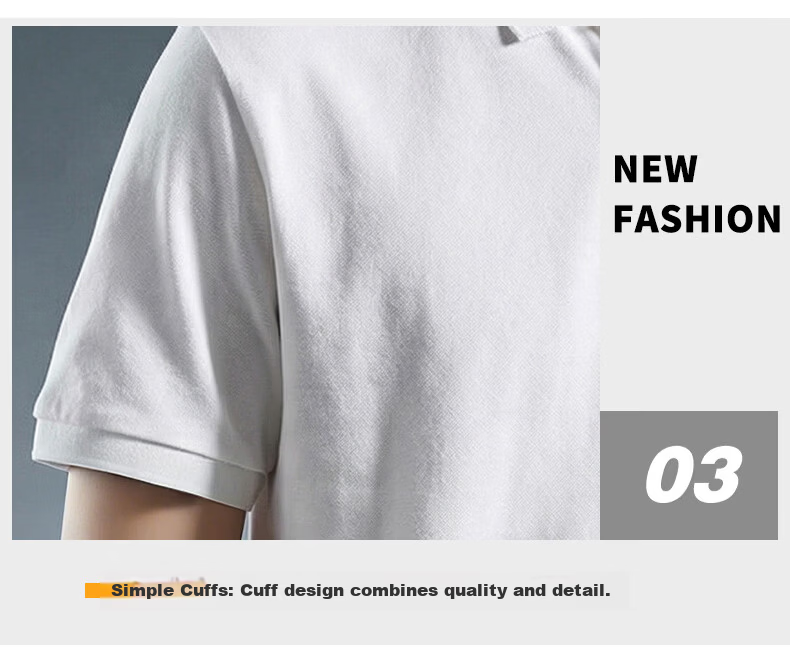 Jeanswest Men's Short Sleeve Polo Shirt 2026 Summer Mint Cool Casual T-Shirt Base Layer Men's Light Gray 3XL 22