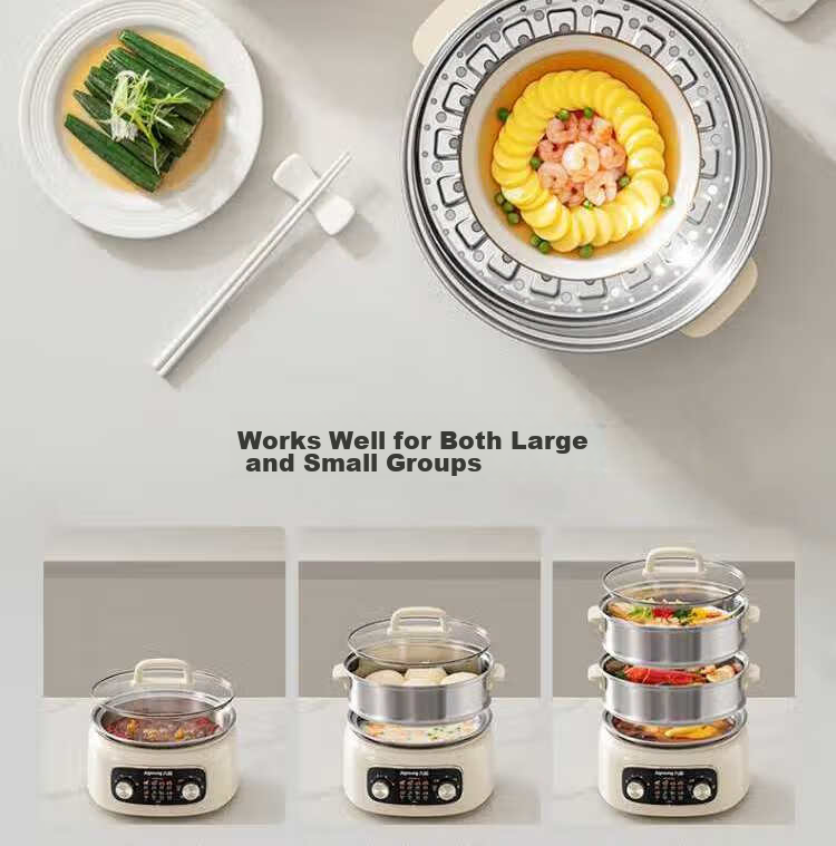 Joyoung 2026 New Stainless Steel 3-Layer Large Capacity Electric Steamer with Double Circulation and High Heat Fast Steaming for Fish Multifunctional Household Electric Cooker 21