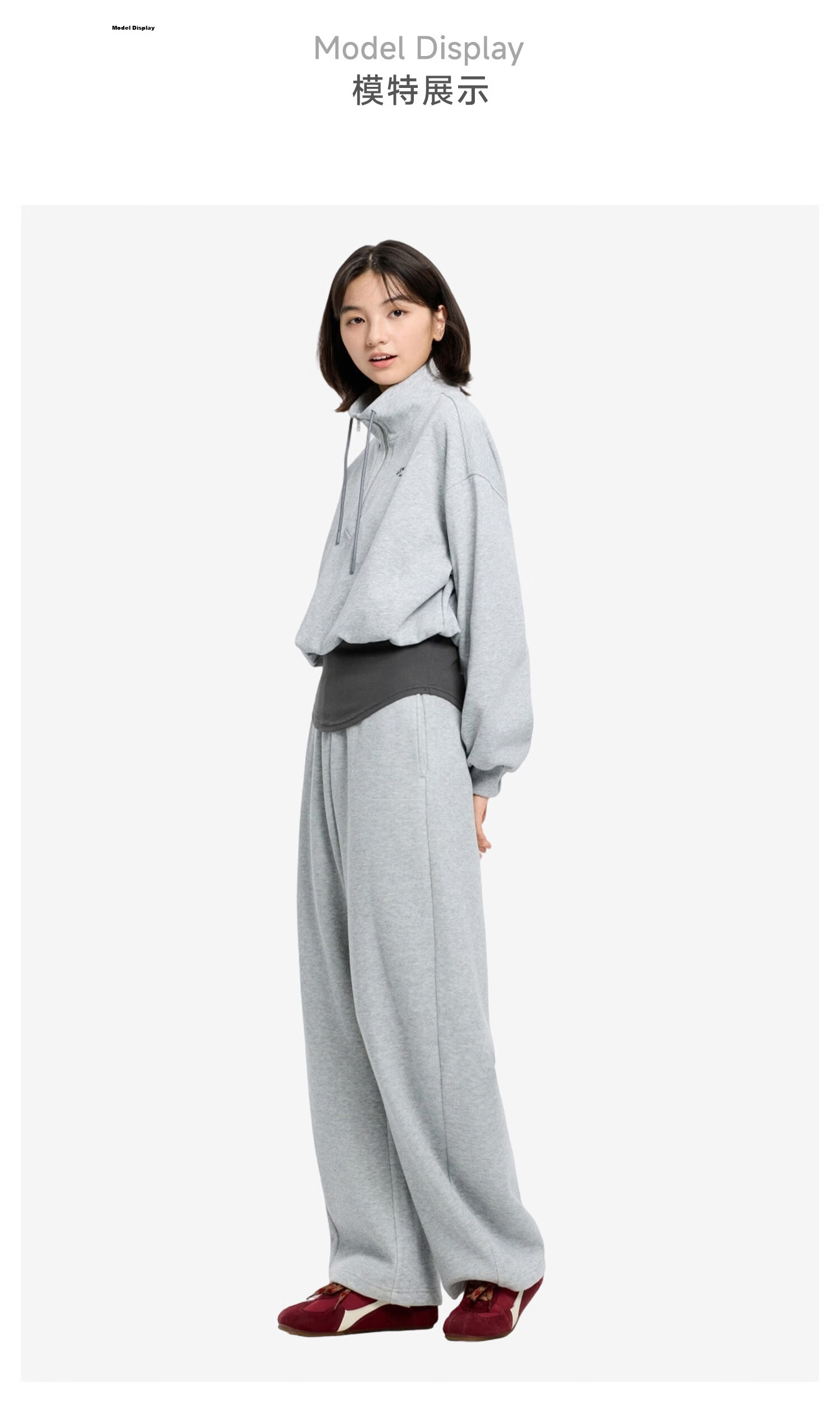 Metersbonwe Women's Casual Pants 2025 Winter New Trendy Loose Wide-Leg Knit Fleece-Lined Banana Pants 11