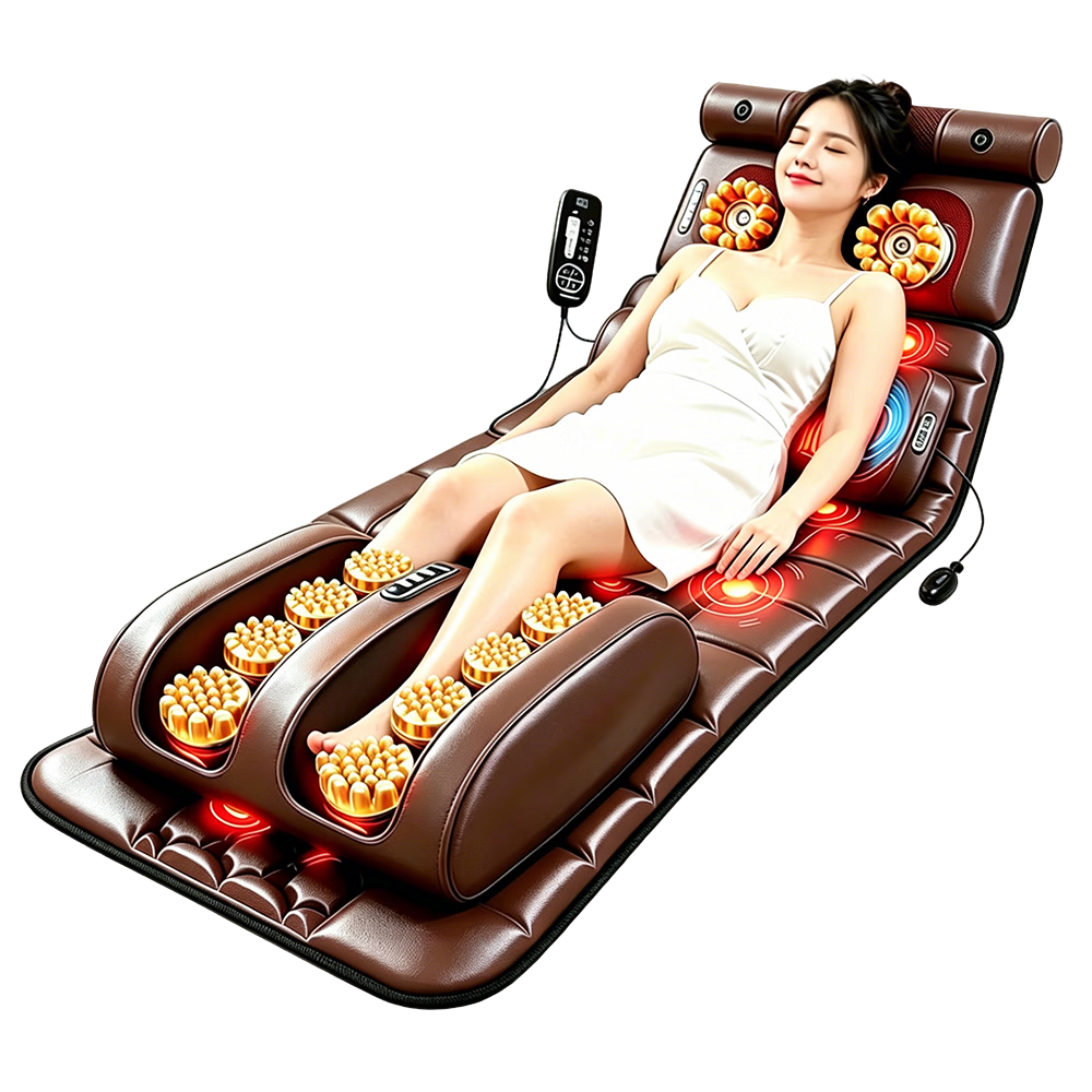 AUX Fully Automatic Kneading Massage Cushion C12 (Upgraded 8-Disc Massage) Multifunctional Home Full-Body Recliner Massage Chair for Waist, Back, and Legs – Birthday Gift for Parents