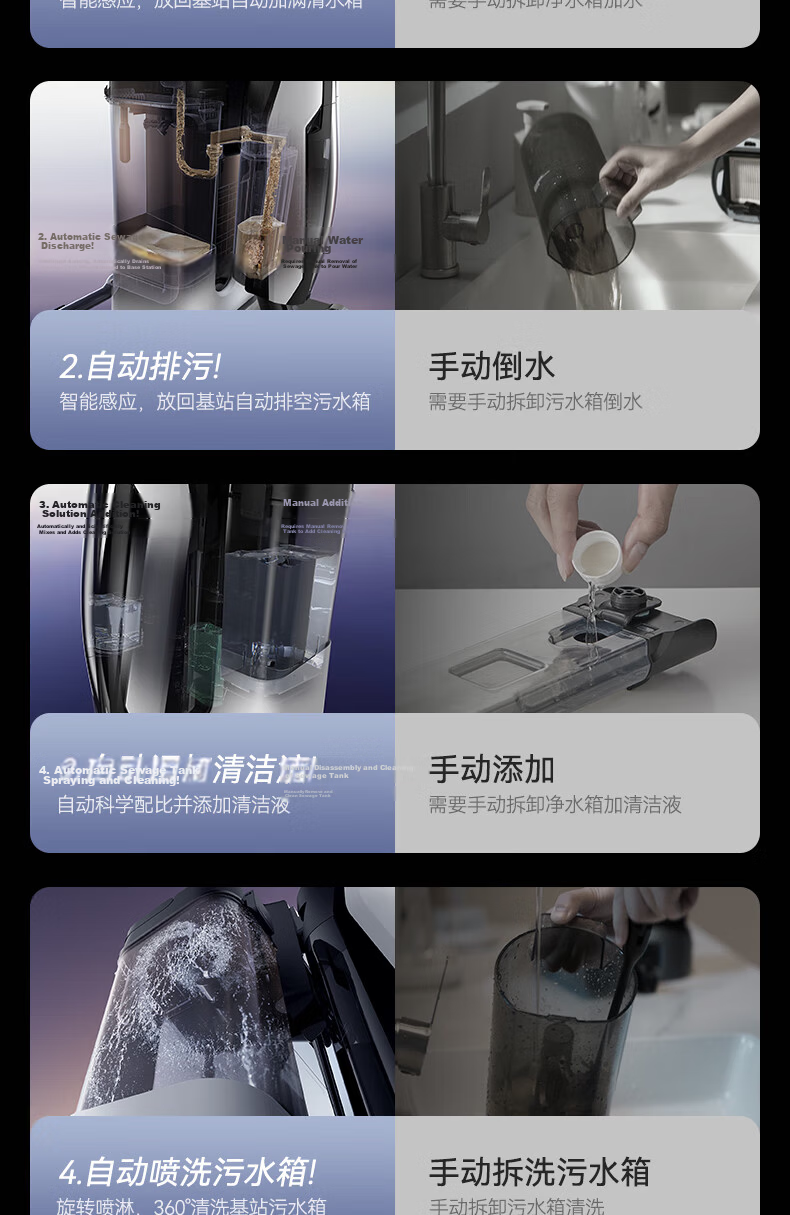 Deerma P60Max White Maintenance-Free Floor Washer Automatic Water Supply and Drainage All-in-One Station Sewage Discharge Hot Air Drying Sterilization High-Temperature Full-Chain Quick Drying Vacuum M 7