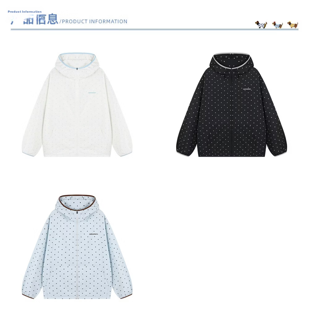 LEMANISM Trendy Polka Dot Printed Physical Sunscreen Jacket Men 2026 Spring Summer New Couple Loose Jacket Blue XL 5