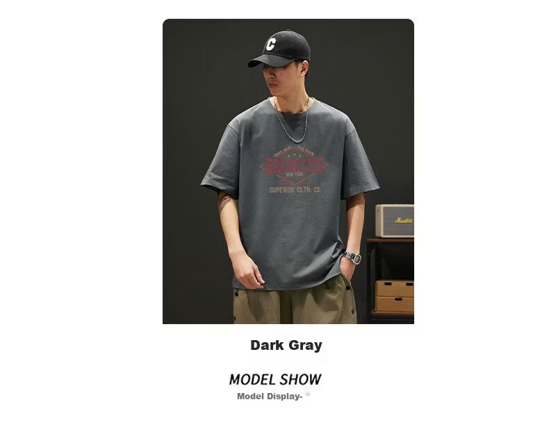 Jeanswest Men's 230g Pure Cotton Short Sleeve T-Shirt Summer New American Style Loose Fit INS Trendy Hong Kong Style Base Shirt 10