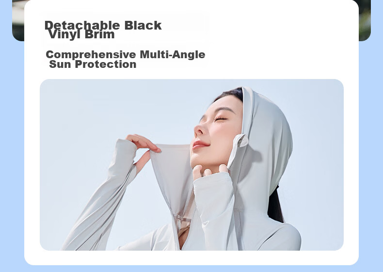 Combo Women's Outdoor Summer Breathable Ice Silk UV Protection High SPF Cooling Hooded Sun Protection Jacket 9