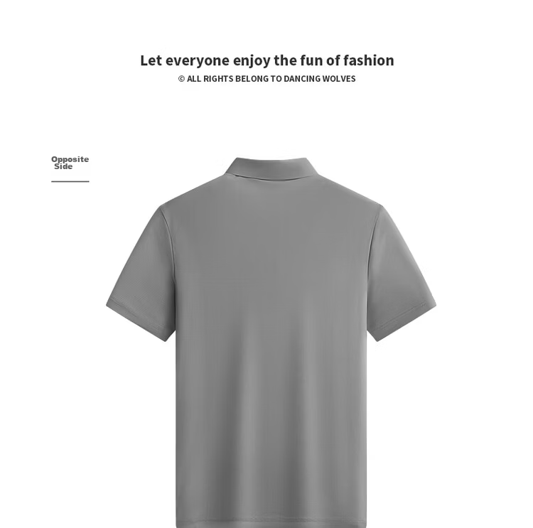 Dance with Wolves [Cool to the Touch] Lightweight High Elasticity Turn-down Collar Summer Small Check Ice Silk Short Sleeve Polo Shirt Men 008 Green Gray L 18