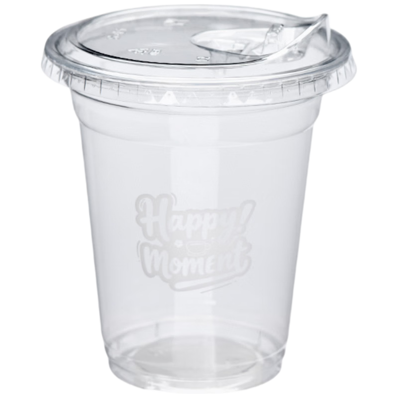 JD Jingzao Milk Tea Cold Drink Cups Disposable Plastic Coffee Cups with Lids Iced Drink Juice Cups 400ml 20 Sets