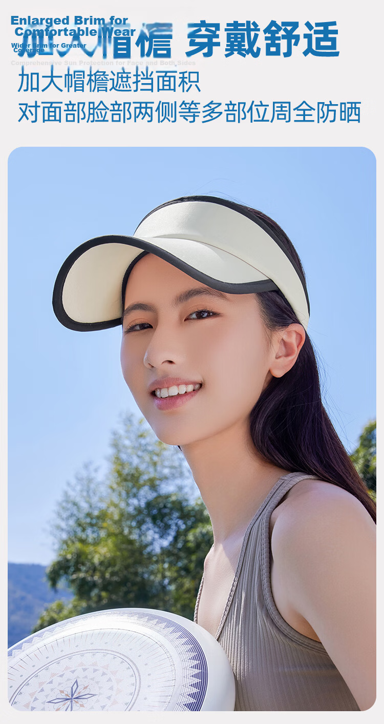Romon Women's Open-Top Sun Hat Summer Sunshade Running Sports UV Protection Outdoor Wide Brim Hat 2