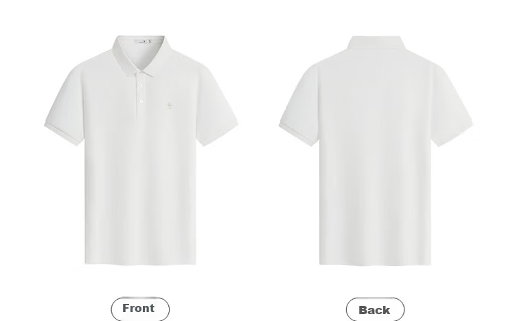 Dance with Wolves [Non-Deforming Collar] Textured Jacquard Summer Breathable Men's Short Sleeve Polo Shirt 803 Off-White L 9