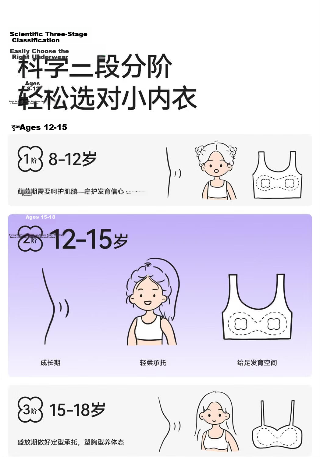 Beiyingda Children's Developmental Sports Vest for 12-Year-Olds, Junior High School Girls' Underwear, Adolescent Bra for 15-Year-Old Teen Girls 3