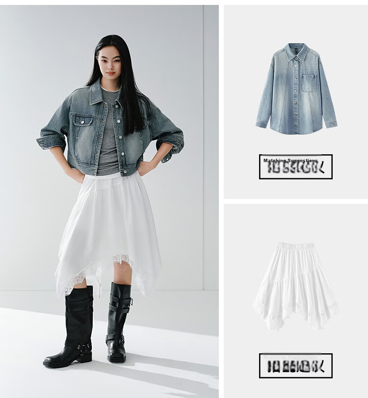 Semir Women's Denim Jacket Short Retro Fashion Boxy Jacket 2026 Spring Commuter 109126108005 15