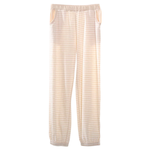 Hzasz Children's Pajama Pants, Boys' Colored Cotton Long Pants, Spring And Autumn Thin Style, Striped Mid to Big Girls' Home Pants, K9205, Light Green, 170