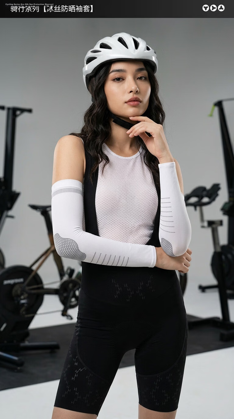 Jian Cai Men's Summer UV Protection Ice Silk Thin Cycling Sun Sleeve Arm Sleeves Gloves for Driving Enlarged Size 12