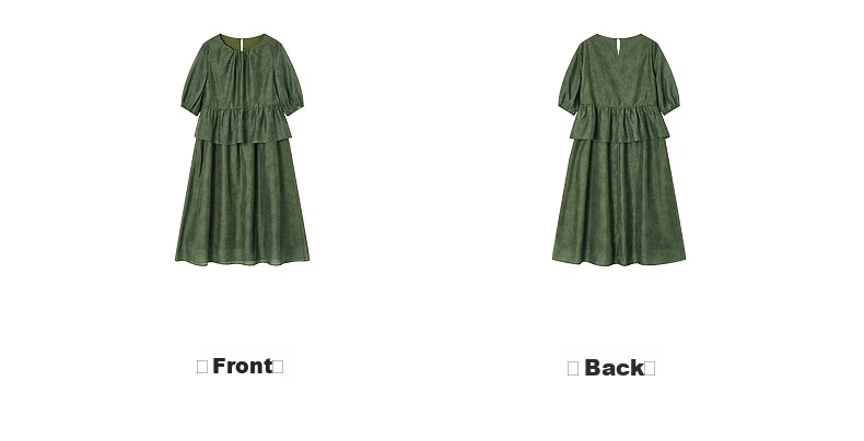 Demana [Bamboo Breeze] Summer Faux Two-Piece Ruffle Vintage Print Slimming Lightweight Flowing Women's Dress 13